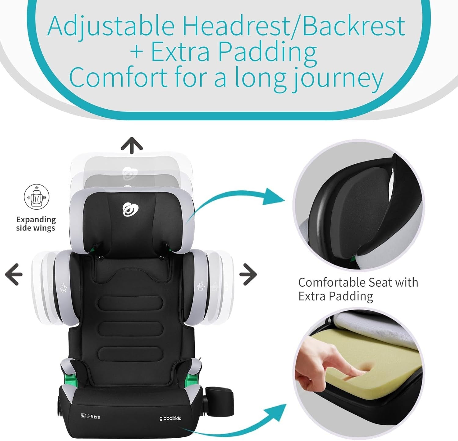 i-Size High Back Booster Car Seat ISOFIX 3–12 Years Side Impact Protection