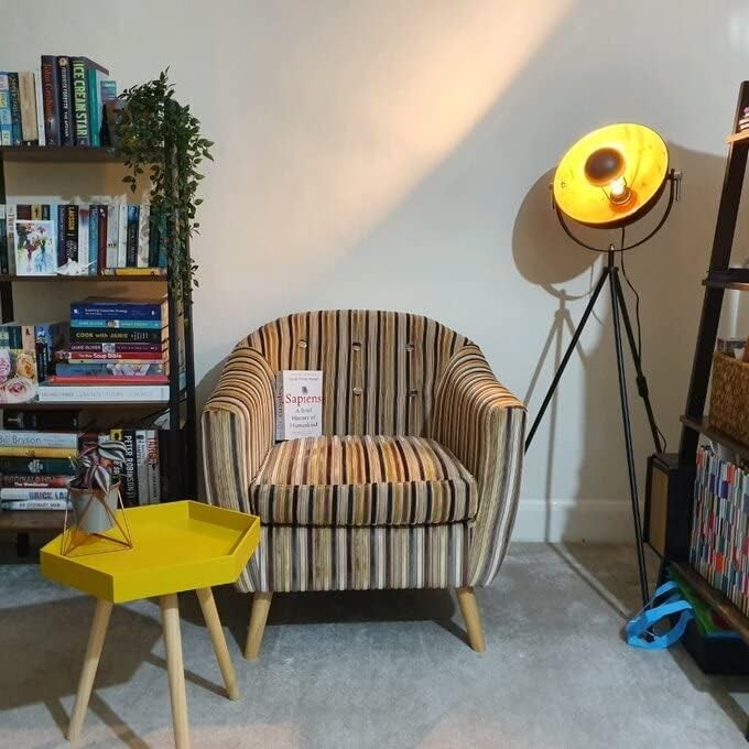 Retro Tripod Floor Lamp Vintage Black Gold Studio Light Metal Standing Lamp