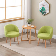 Linen Tub Chairs Set of 2 Lounge Armchairs Small Space Light Green
