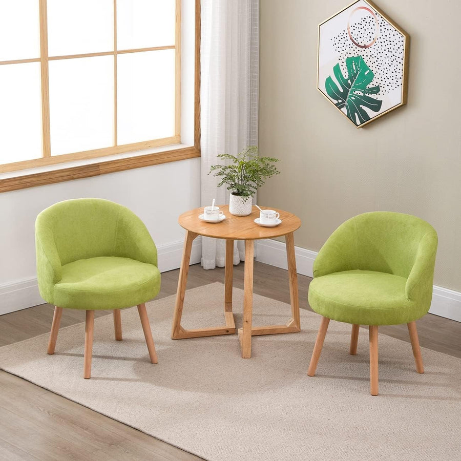 Linen Tub Chairs Set of 2 Lounge Armchairs Small Space Light Green