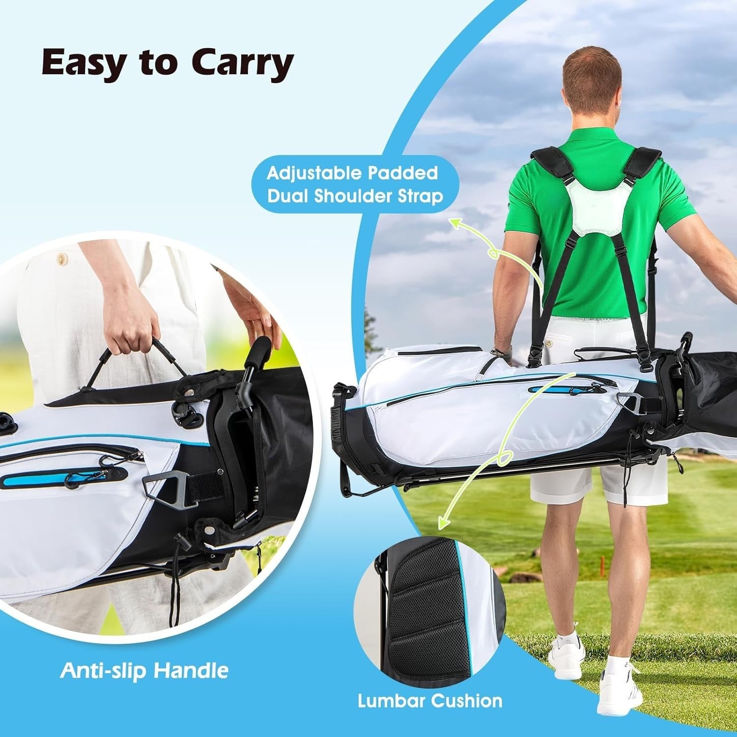 Right Hand Golf Club Set 12pc Woods Irons Wedge Putter Stand Bag