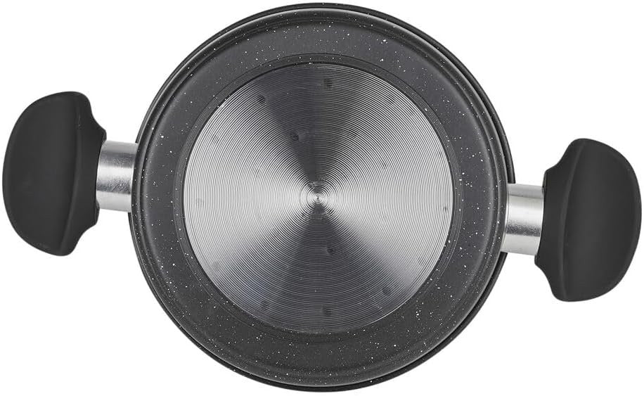 24cm Non Stick Casserole with Soft Touch Handle Black Marble Coating