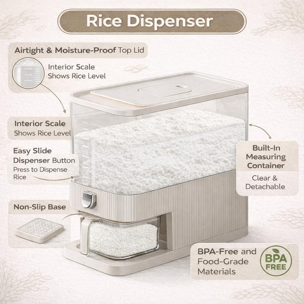 5kg Rice Storage Container Airtight BPA Free