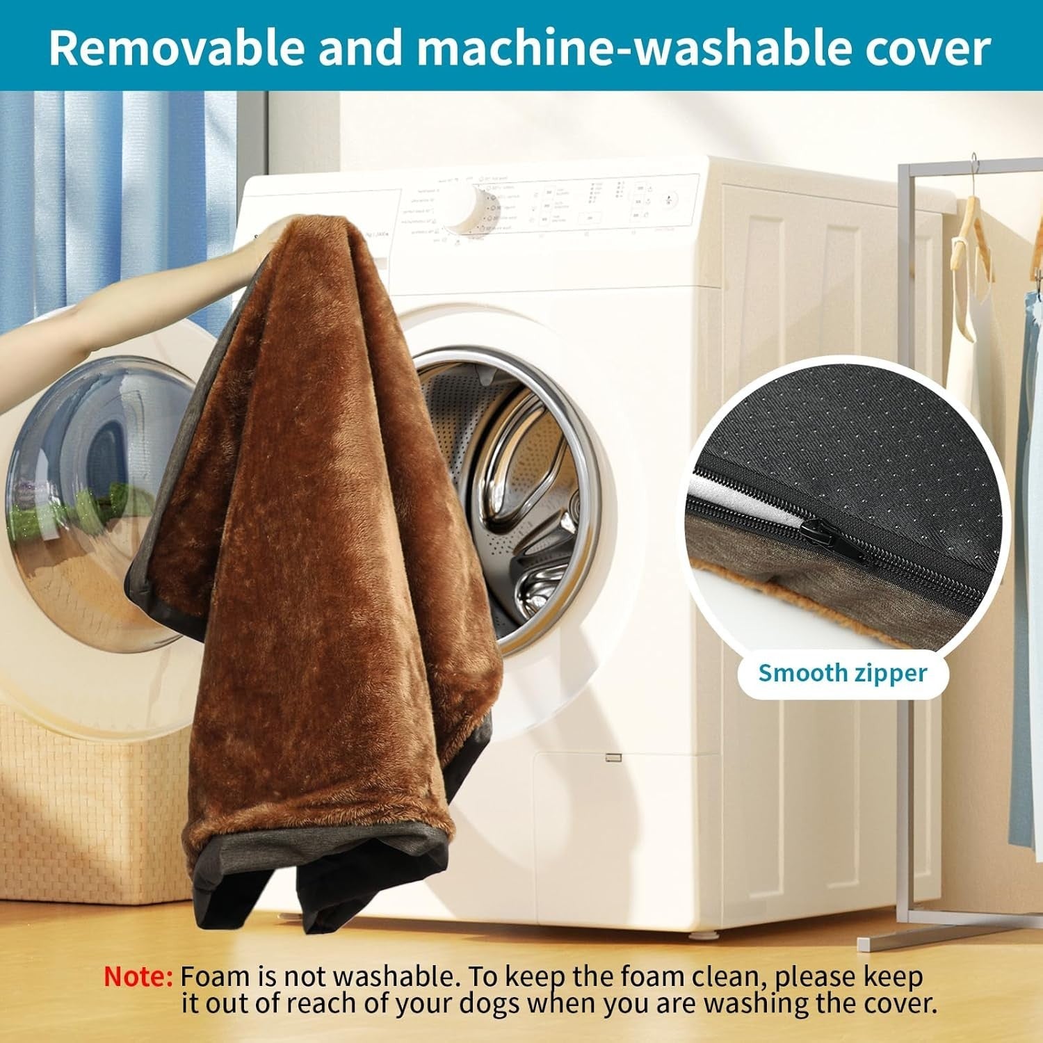 XL Waterproof Orthopedic Dog Bed 120x75x7.5cm Washable Brown