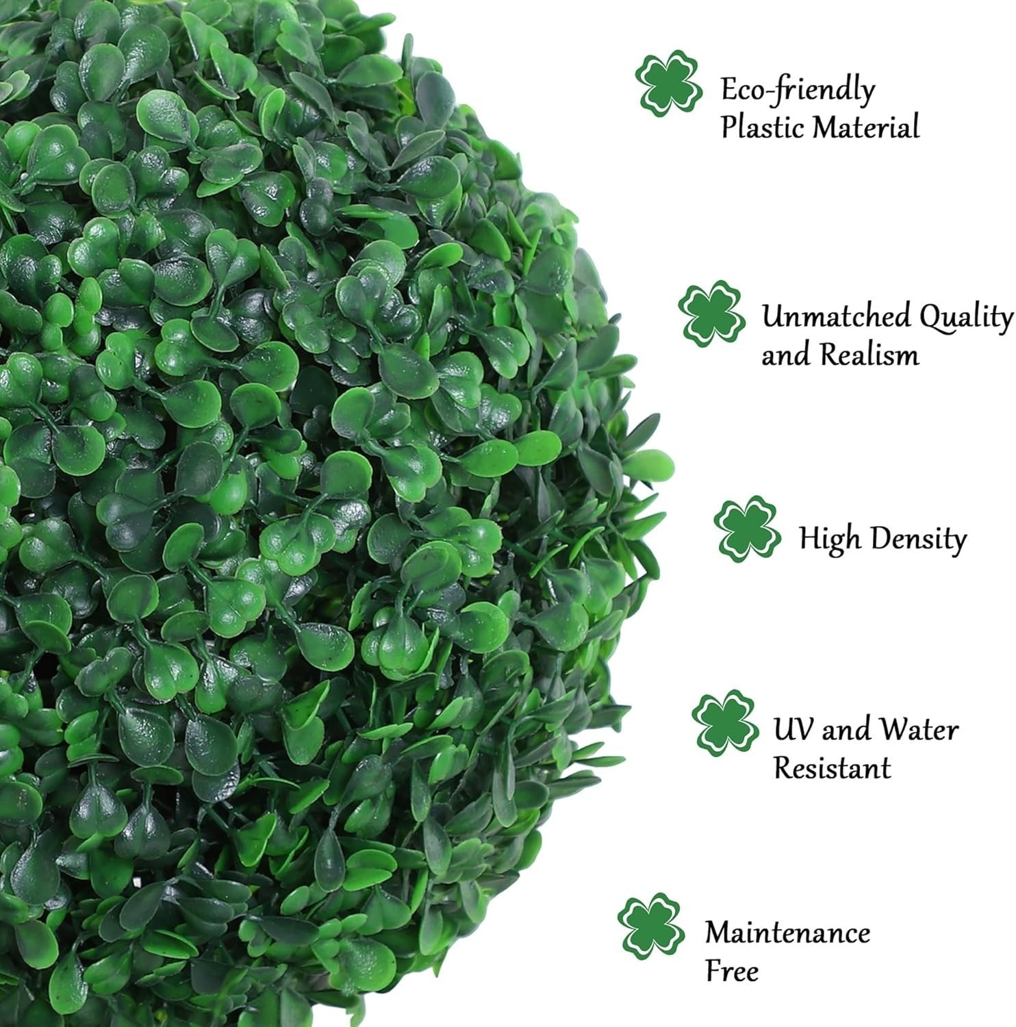 Set of 2 Artificial Boxwood Ball Trees 112cm Faux Green 3 Ball Topiary Decor