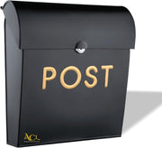 Lockable Wall Mounted Mailbox Black – Weatherproof, Secure, Easy Install, Modern