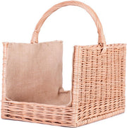 Premium Indoor Wicker Log Basket with Handle – Stylish, Durable Wood Storage