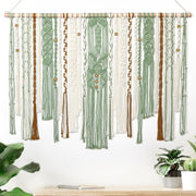 Large Green Macrame Wall Hanging 98x75cm Boho Woven Tapestry