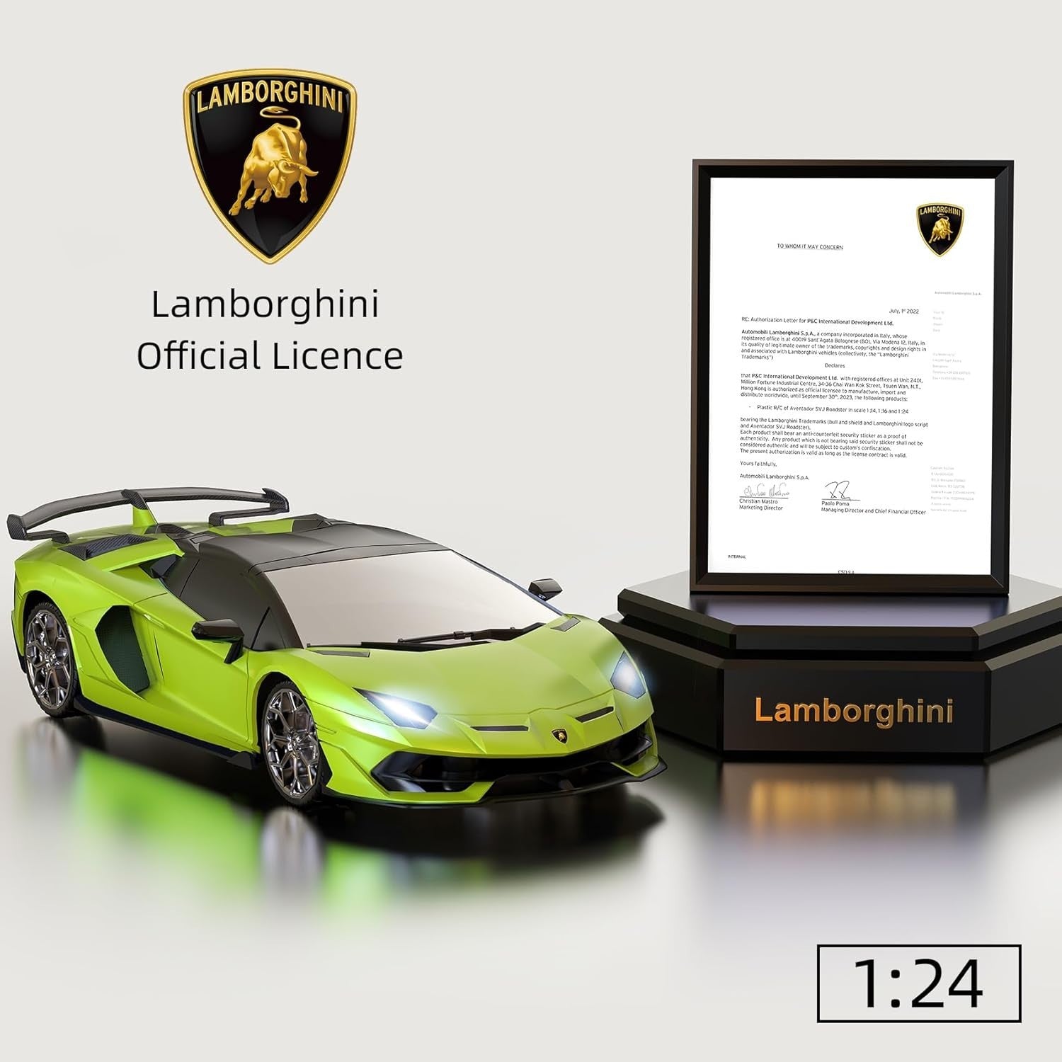 1:24 Lamborghini RC Car 2.4GHz – Licensed Remote Control Toy for Kids 3–8