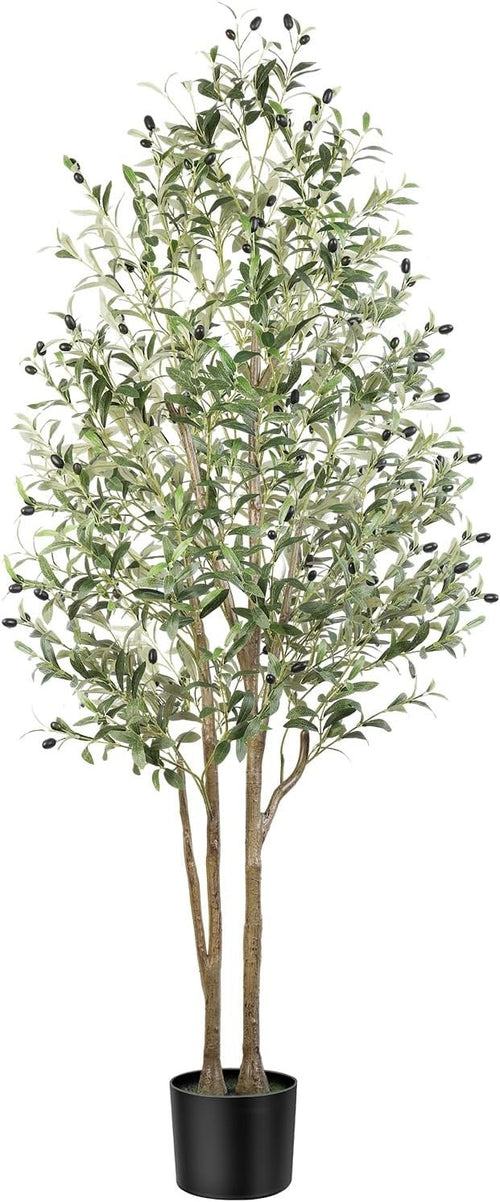 6ft Artificial Olive Tree with Pot Lifelike Leaves Tall Indoor Outdoor Decor