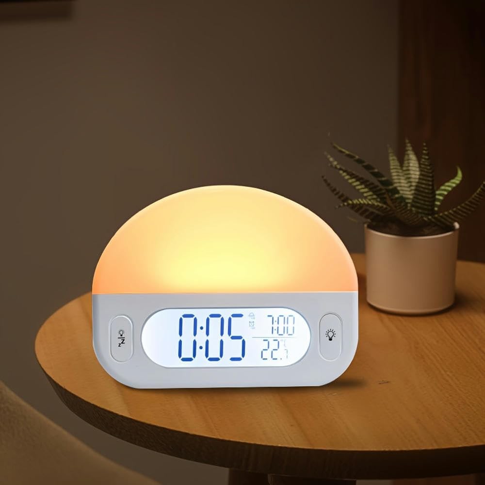 Sunrise Alarm Clock Warm Light Heavy Sleepers LED Night Lamp Temperature