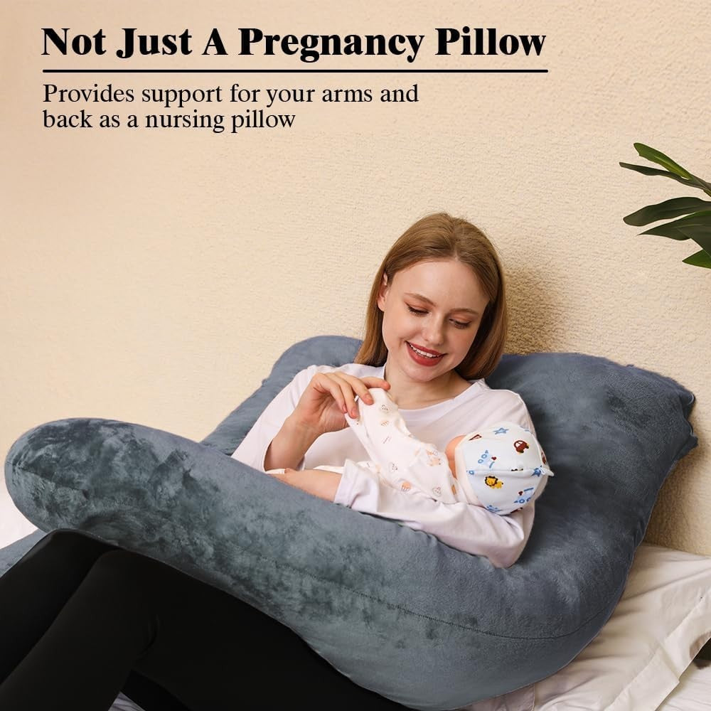 U Shaped Pregnancy Pillow 55" Full Body Support Maternity Sleeping Pillow