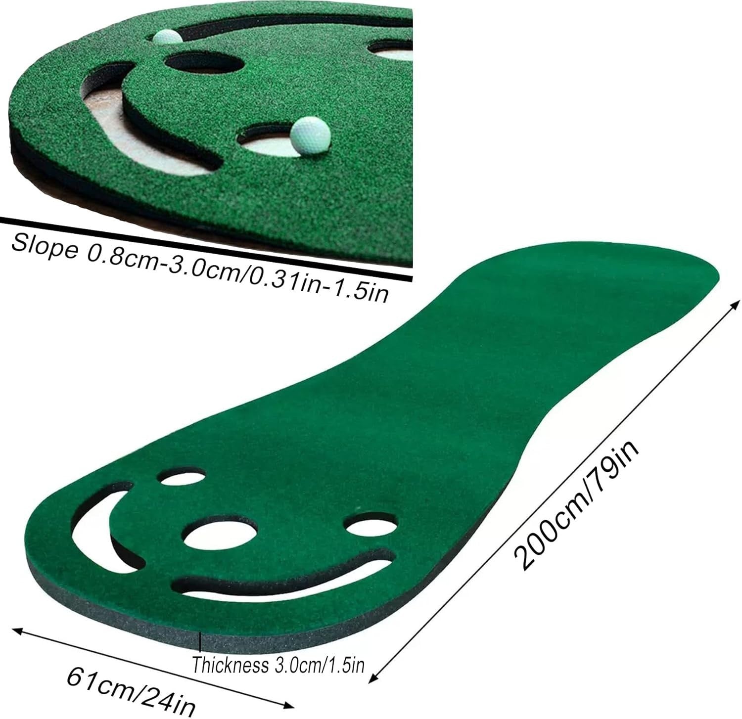 Golf Putting Practice Mat Indoor Outdoor Training Green Distance Control
