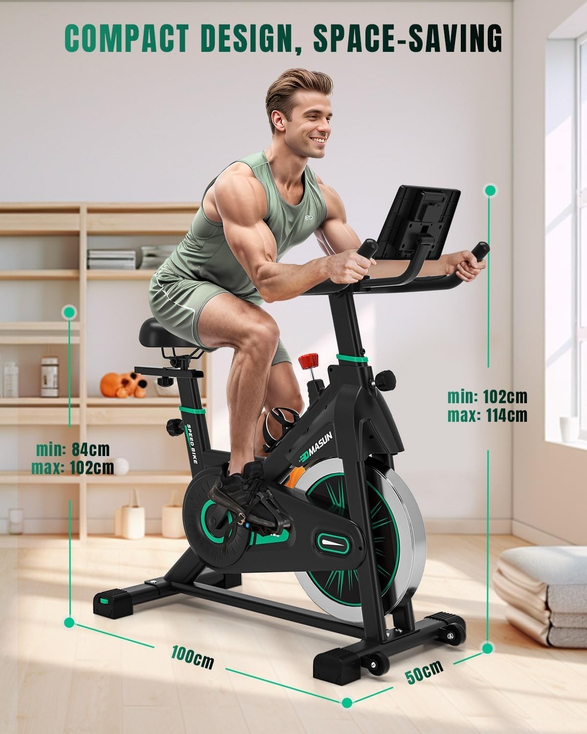 Quiet Magnetic Exercise Bike w/ LCD, Tablet Holder, Comfy Seat & 160kg Capacity