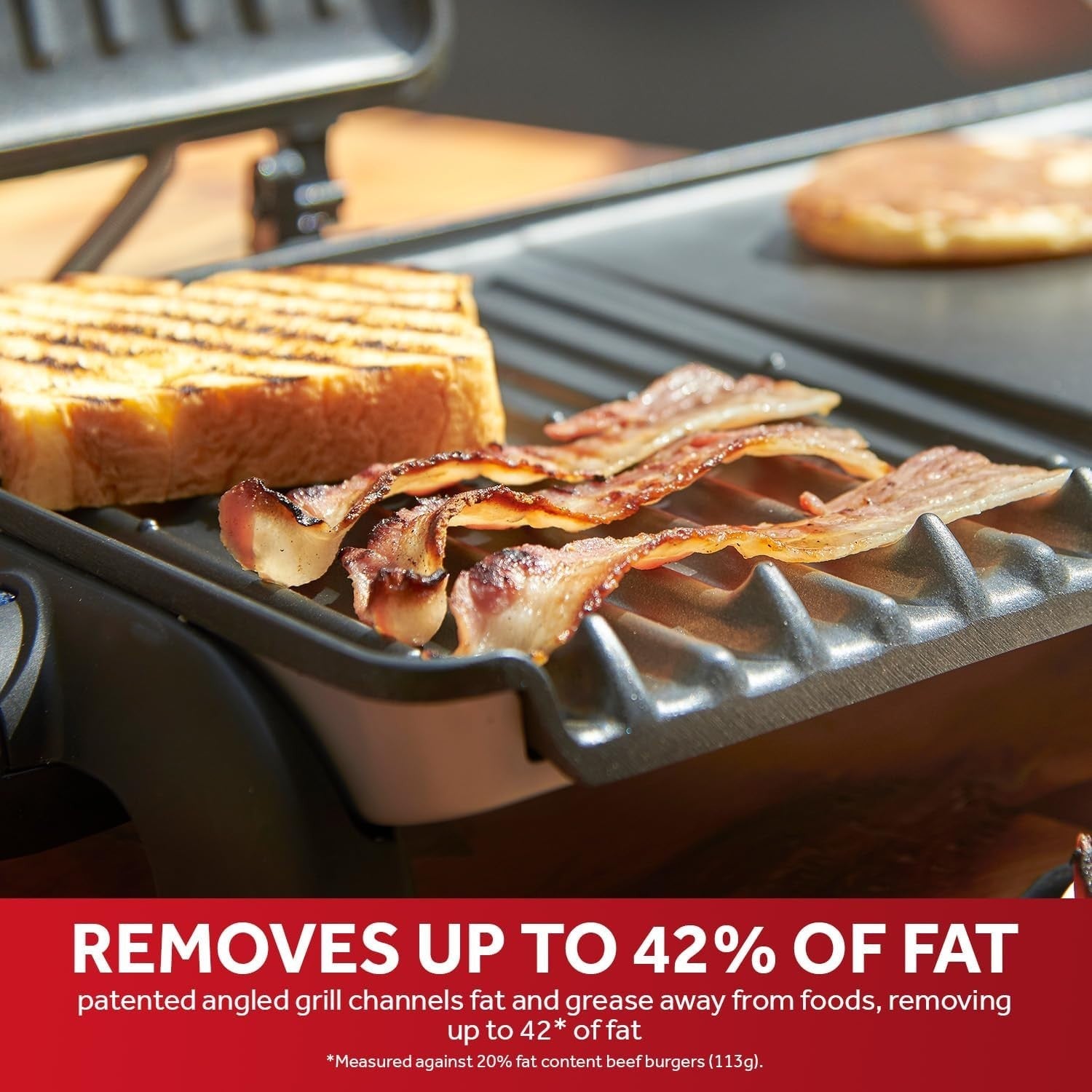 10-Portion Electric Grill & Griddle 57.4x31.7x13.3cm Non-Stick Plates