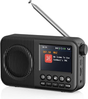Portable DAB Digital Radio Bluetooth Rechargeable Dual Alarm Colour Display