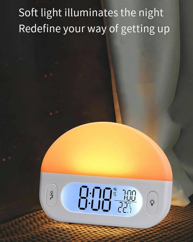 Sunrise Alarm Clock Warm Light Heavy Sleepers LED Night Lamp Temperature