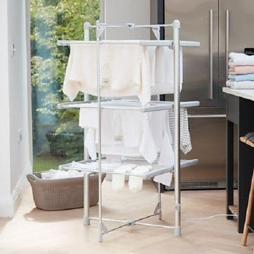 3 Tier Heated Clothes Airer Indoor Electric Drying Rack Energy Efficient