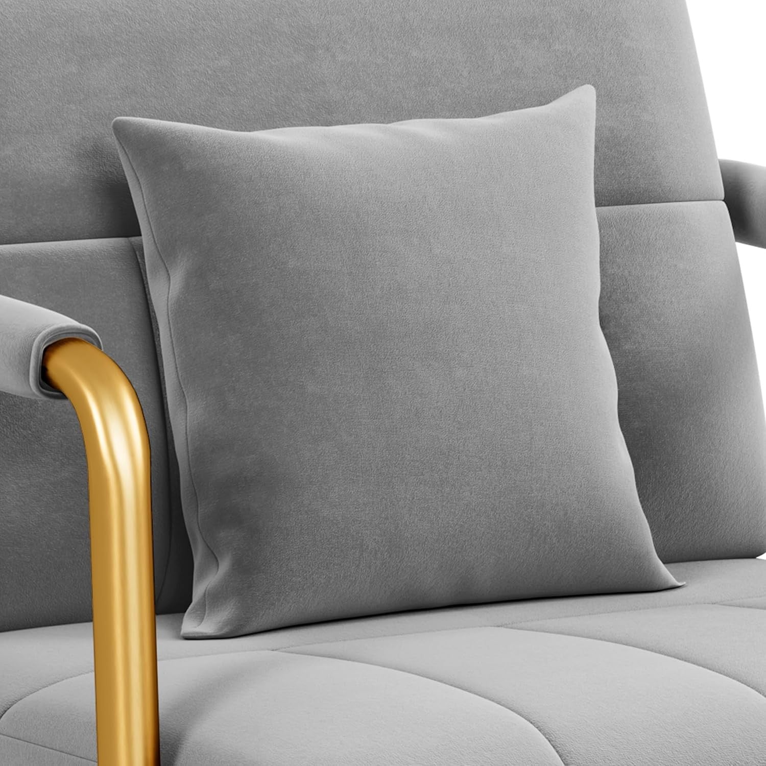 Velvet Accent Tub Chair Gold Legs Armchair w/ Cushion
