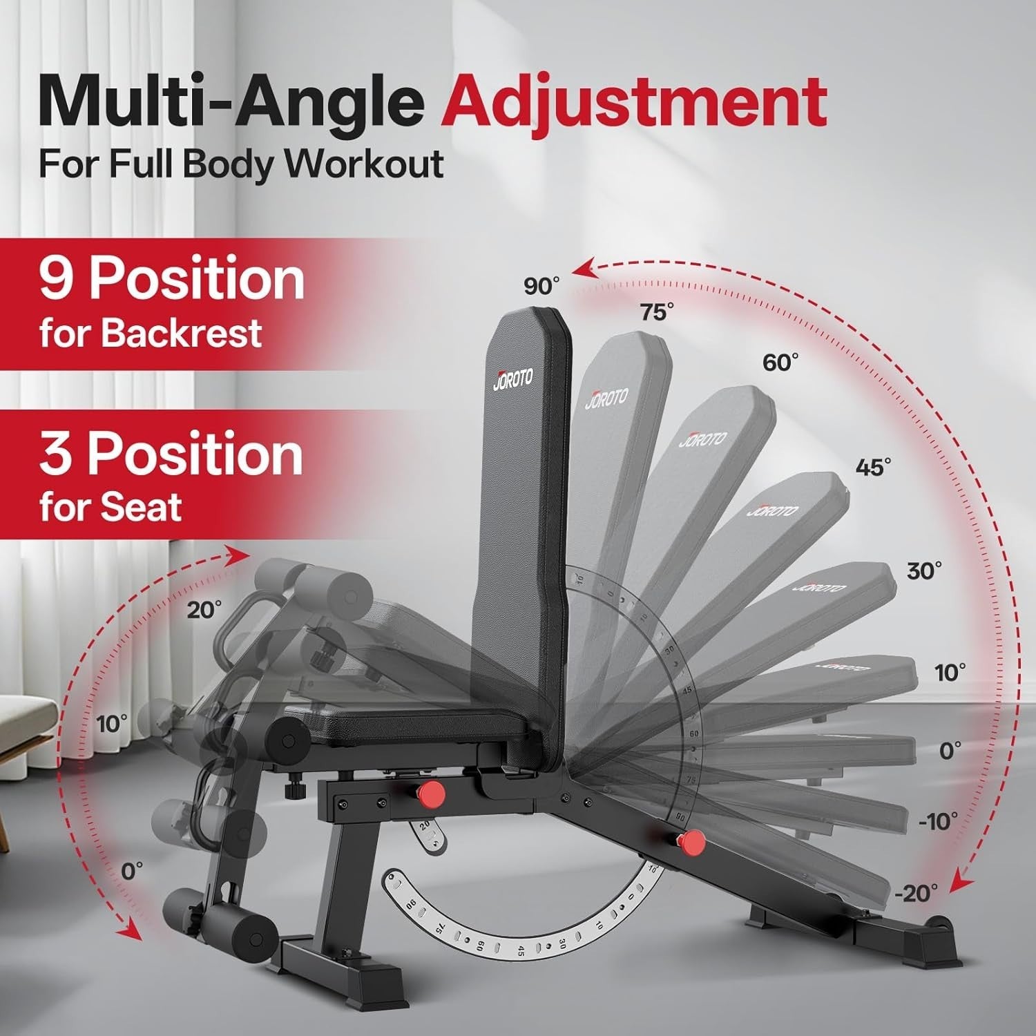 Professional Multi-Angle Strength Bench 1700lb Heavy Duty Home Gym