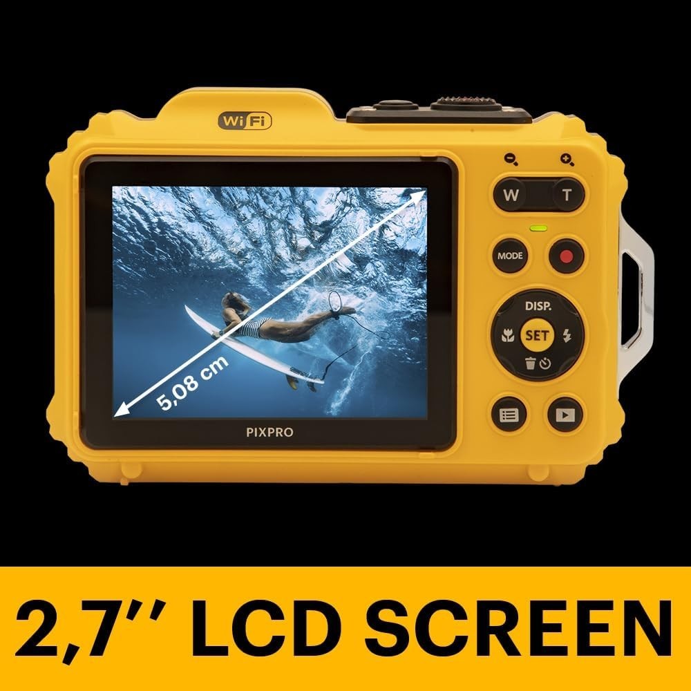 16MP Waterproof Tough Camera 4X Zoom Adventure Camera Kit Yellow