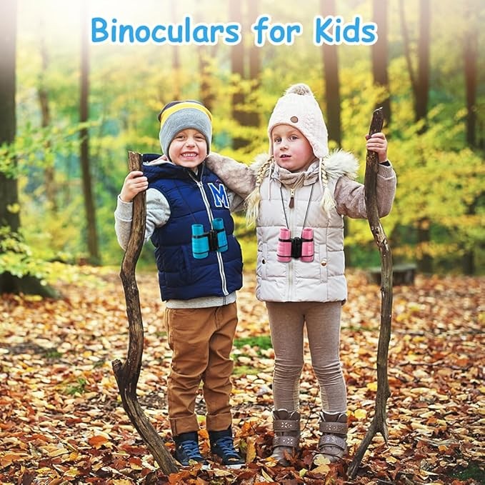 Kids 4x30 Blue Shockproof Binoculars | Outdoor Learning Toy Ages 3–12
