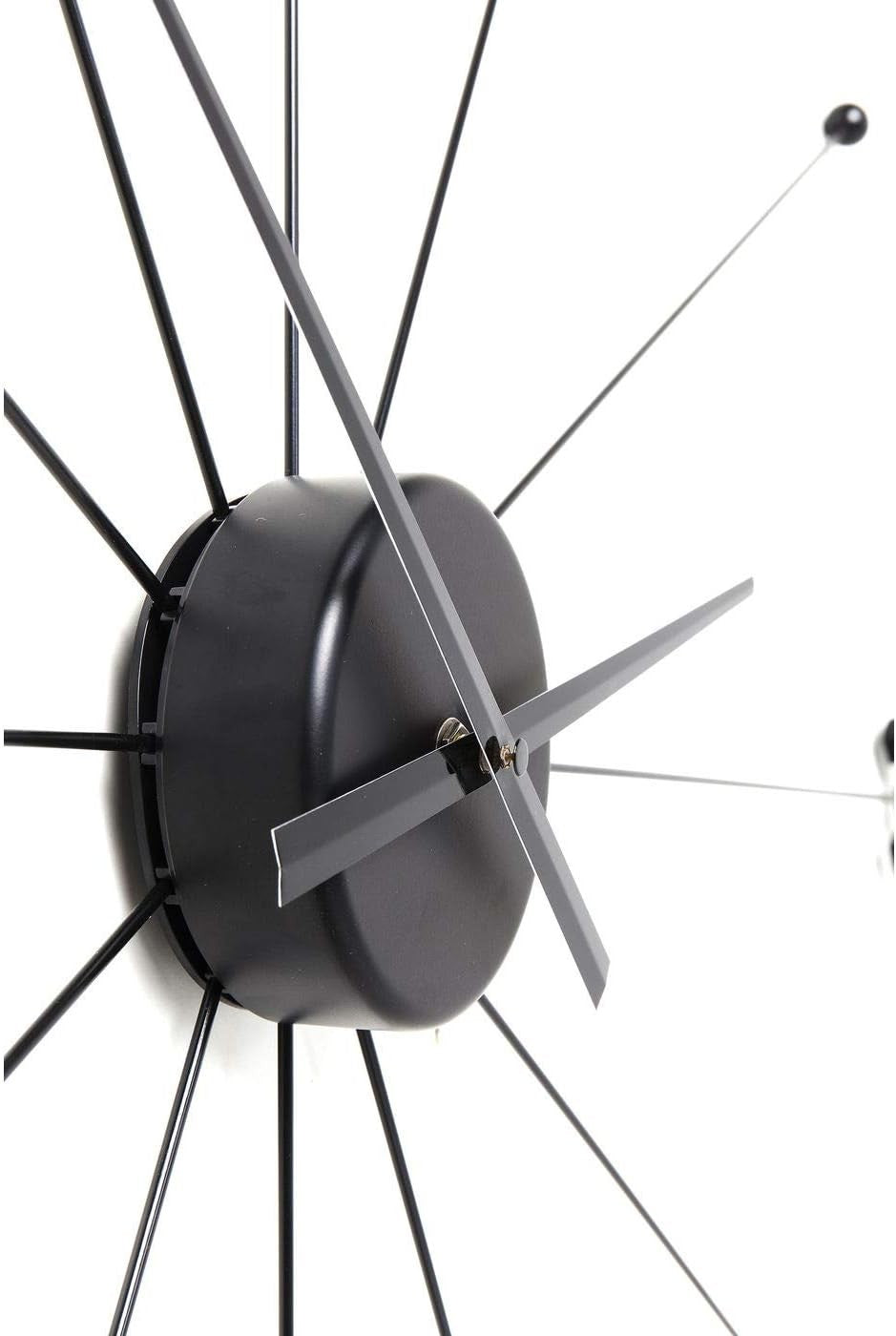Modern Silent Wall Clock 100cm Large Black Decor Battery Round Art