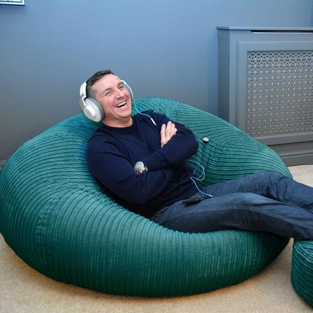 Giant Corduroy Bean Bag Chair XL Lounge Seat Soft Washable Adult Sofa
