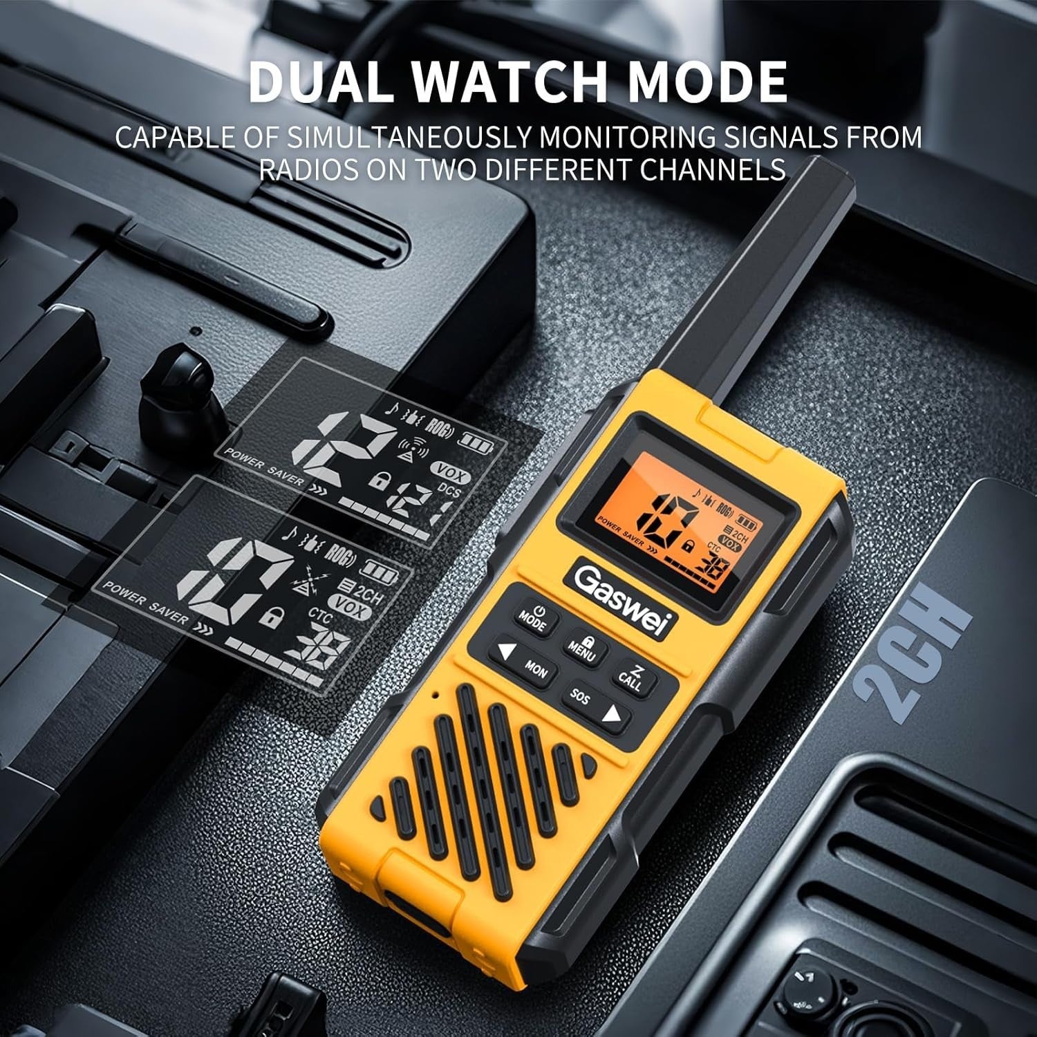 G1Pro+ IP67 Waterproof Walkie Talkies Long Range 2 Way Radio FM VOX