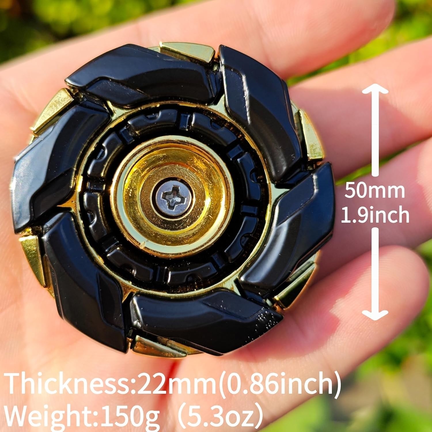 Black Gold Metal Fidget Spinning Top Open Armor Magnetic EDC Toy