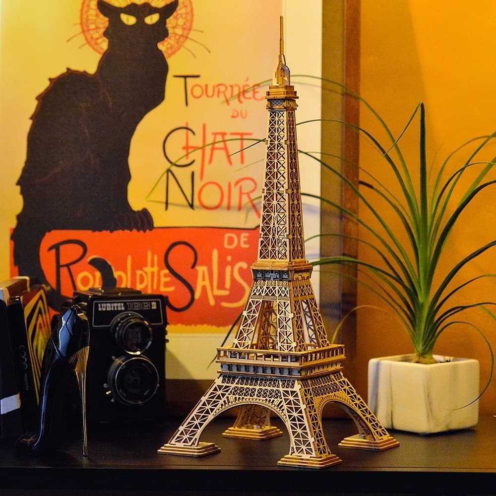 3D Wooden Eiffel Tower Puzzle Model DIY Kit for Adults & Kids
