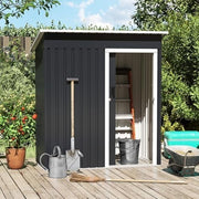 Metal Garden Storage Shed 5.5x3ft Waterproof Outdoor Tool Shed, Lockable Door