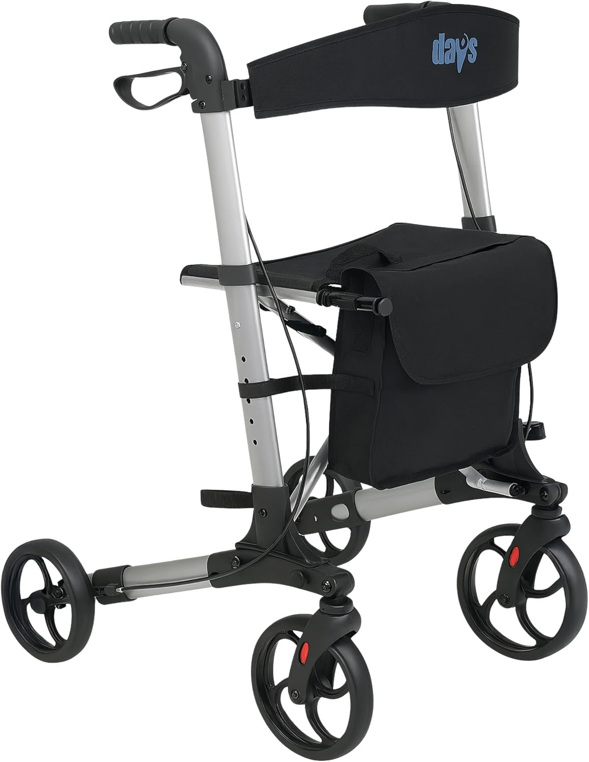 4 Wheel Rollator Walker with Seat Lightweight Folding Mobility Aid