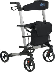 4 Wheel Rollator Walker with Seat Lightweight Folding Mobility Aid