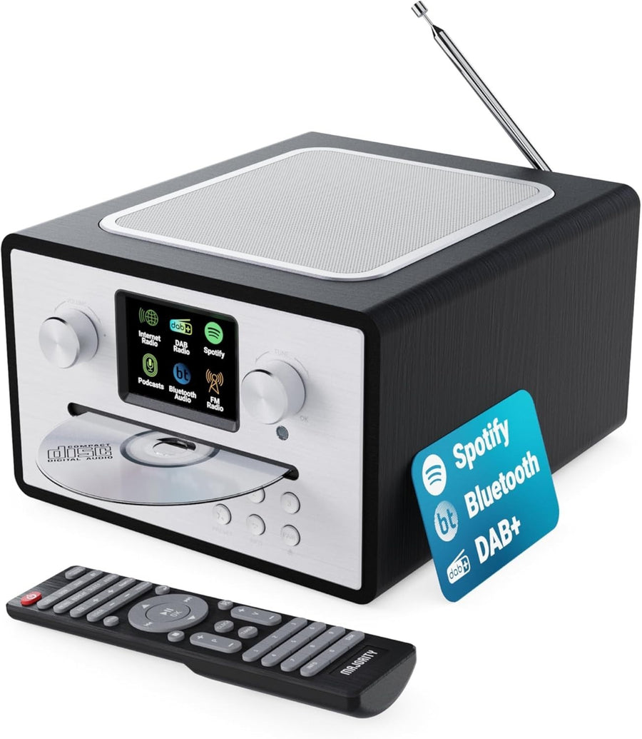 Internet Radio CD Player DAB+ FM Bluetooth Spotify Podcasts Dual Alarm