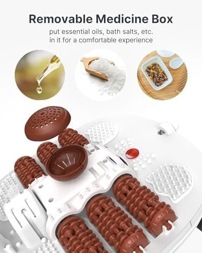Electric Foot Spa Massager with Heat, Auto Rollers & Adjustable Timer