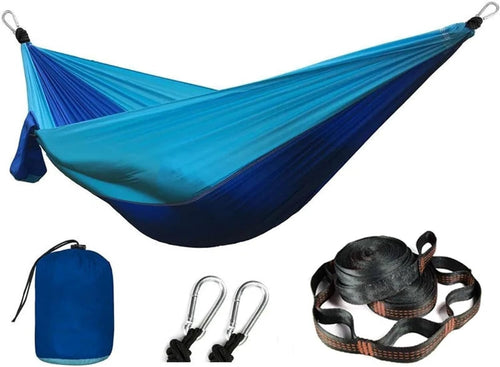 Outdoor Camping Hammock Ultra-Light 210T Nylon Swing with Straps Blue