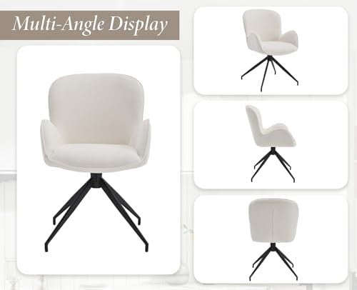 Set of 2 Swivel Dining Chairs Chenille 360° Modern Armchair