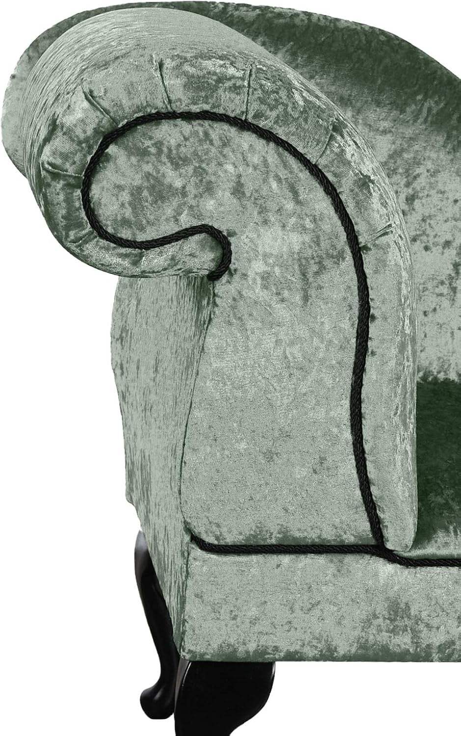 Shimmer Velvet Chaise Lounge Sofa Apple Green – Left Hand, UK Handmade