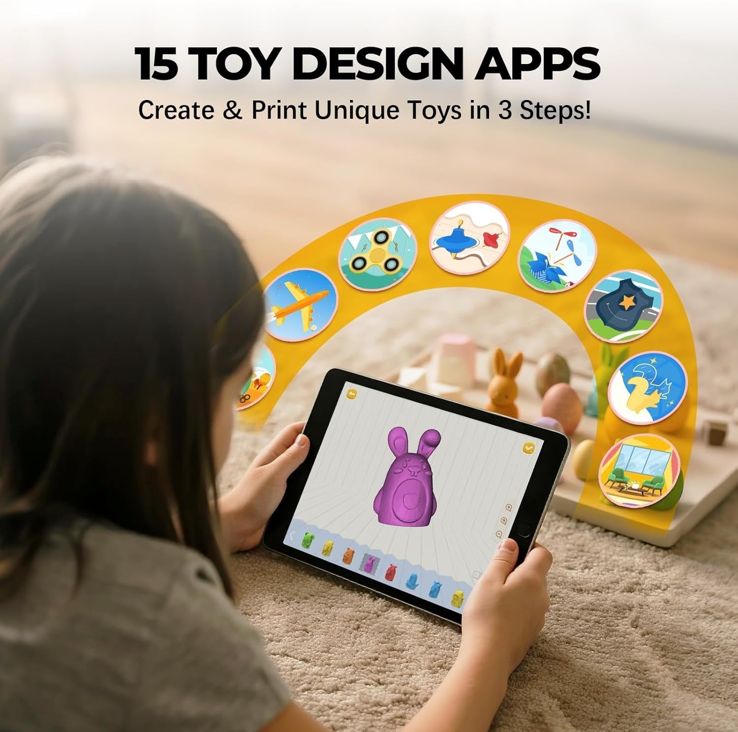 AI Kids 3D Printer App Control Toy Library Fast Print Camera Kit