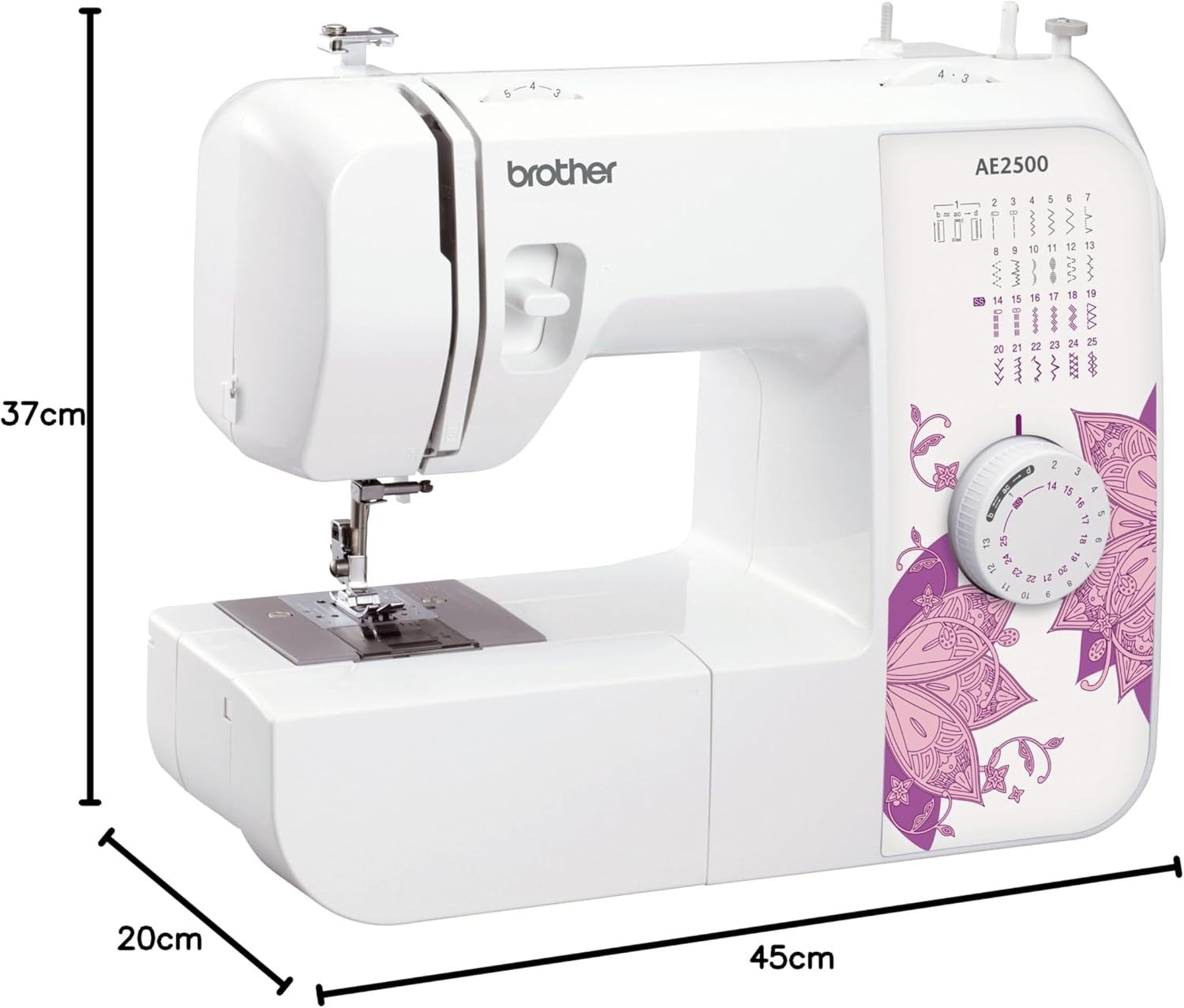 25 Stitch Sewing Machine Stretch Stitches LED Light Drop In Bobbin