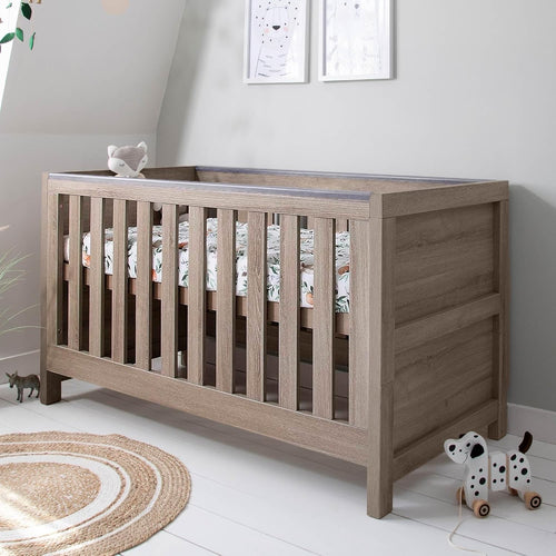 3in1 Wooden Baby Cot Bed Toddler Day Bed Adjustable Rails Oak 140x70cm