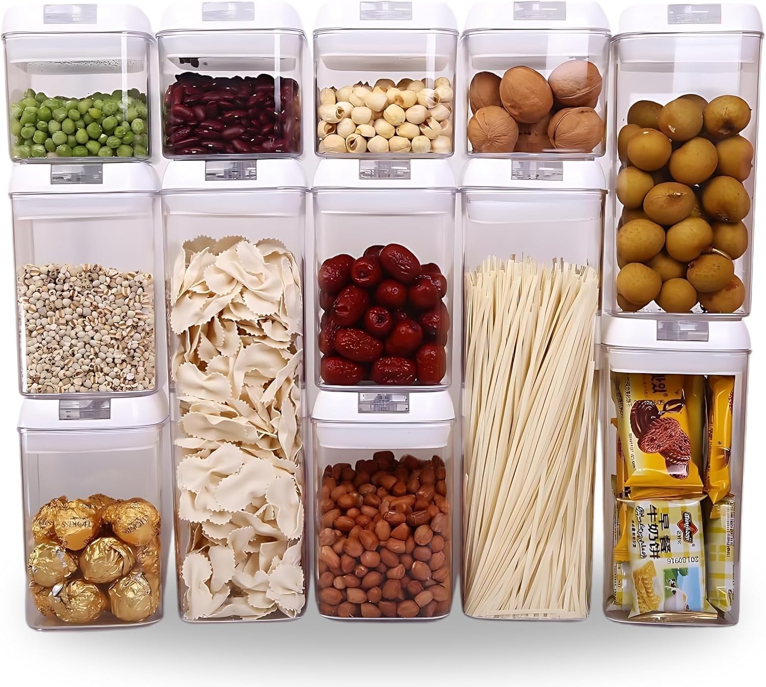 12PCS Airtight Food Storage Containers BPA Free Cereal Pantry Set