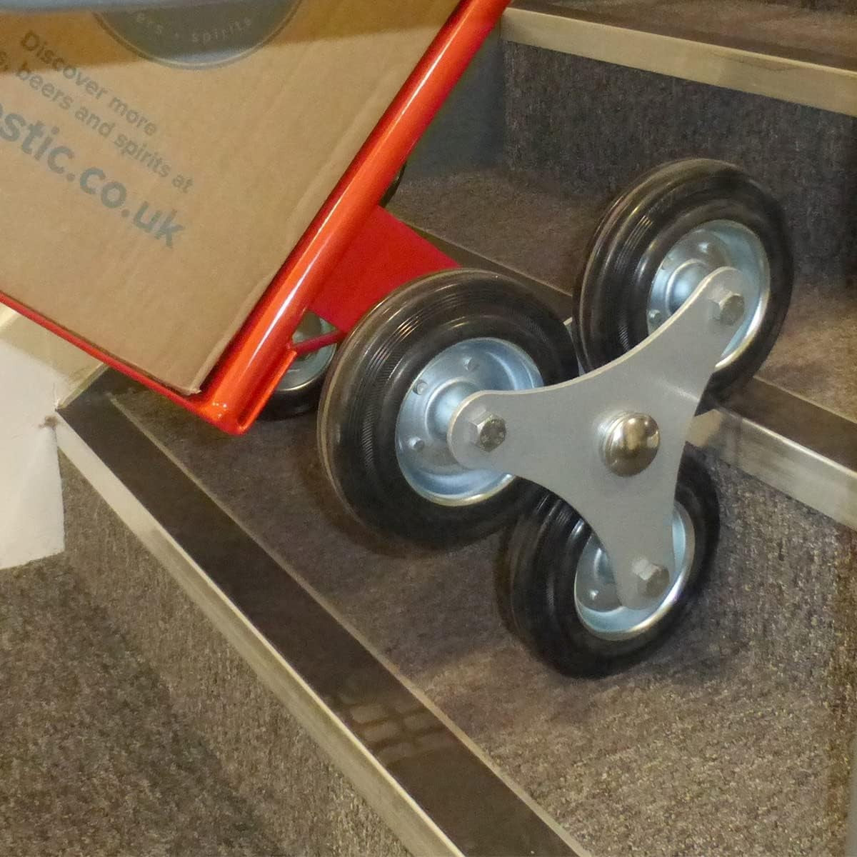 Stair Climber Trolley 150KG Sack Truck w/ Folding Toe Plate & Solid Wheels