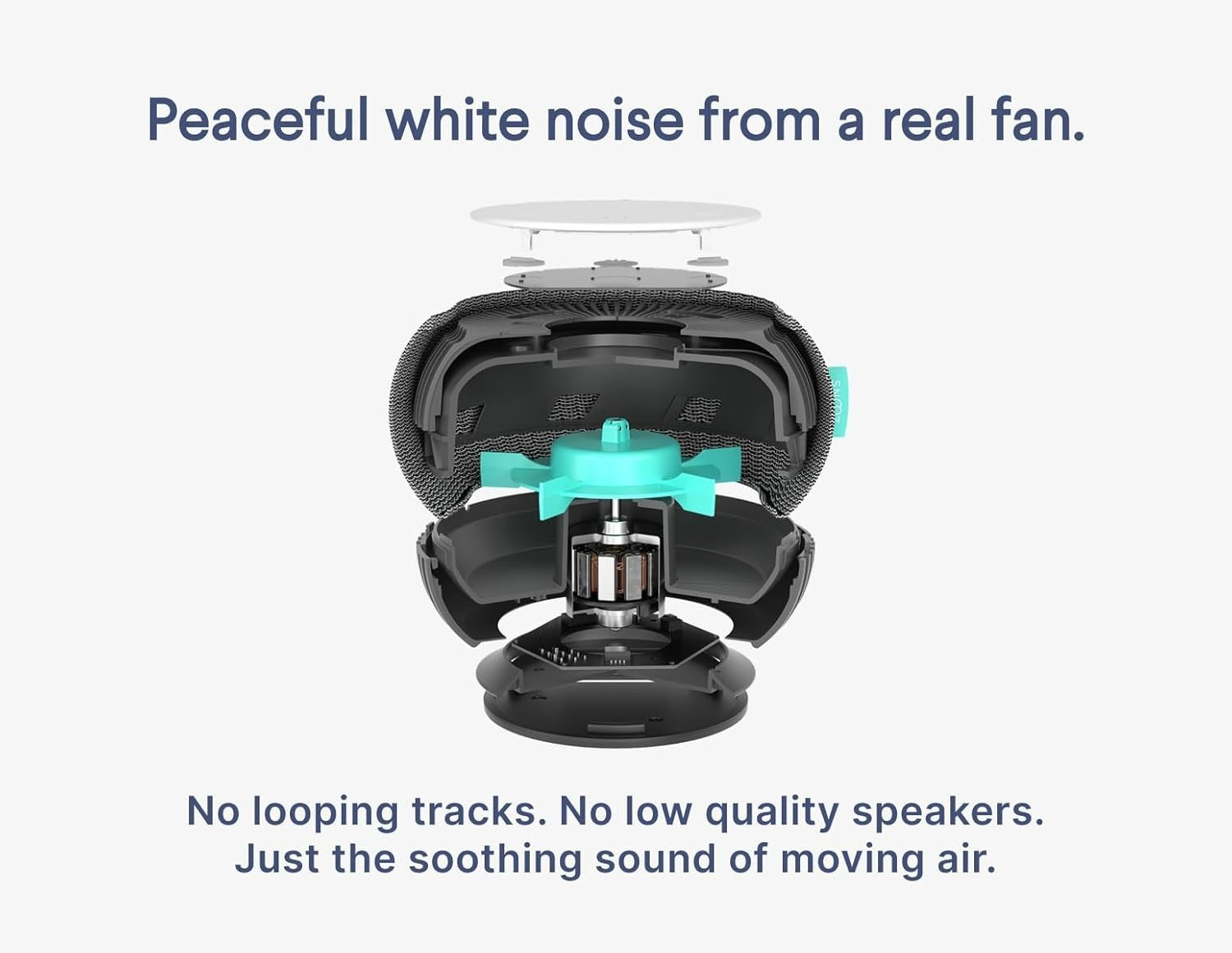 Real Fan White Noise Sound Machine Non-Looping Sleep App Remote