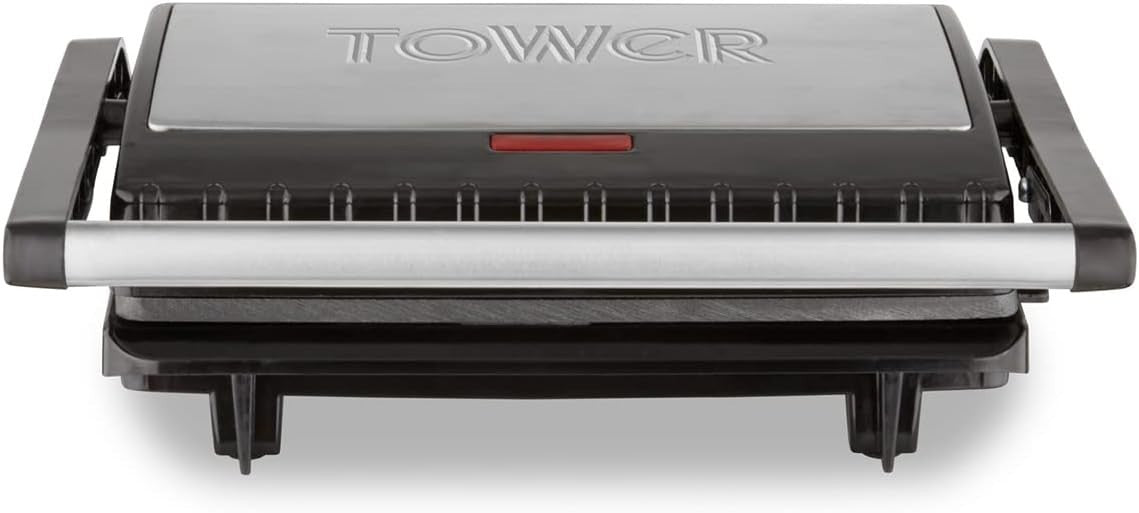 Health Grill & Panini Press 750W Non-Stick Cerastone Plates Black Stainless