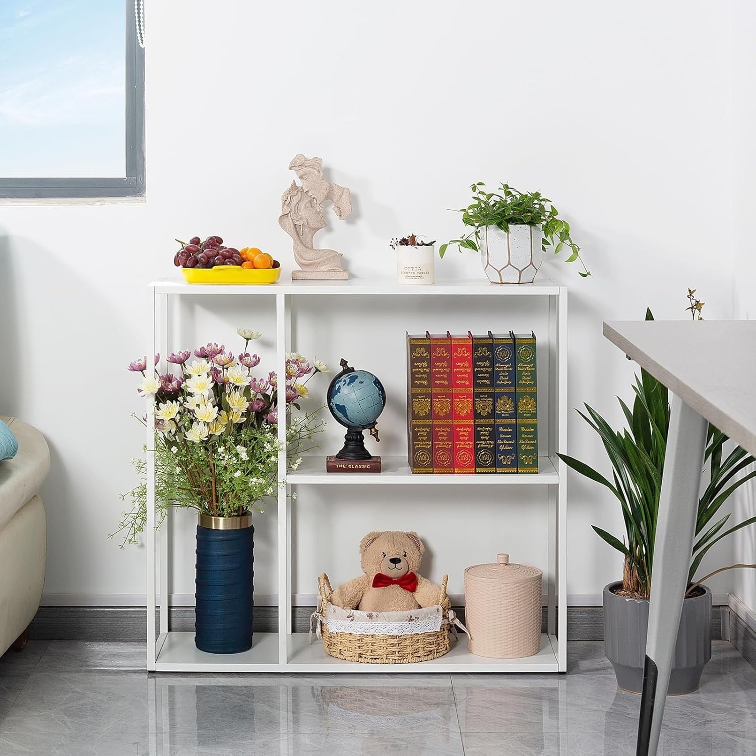 3 Tier Metal Console Table with Shelves - Space-Saving, Durable, Multi-Use