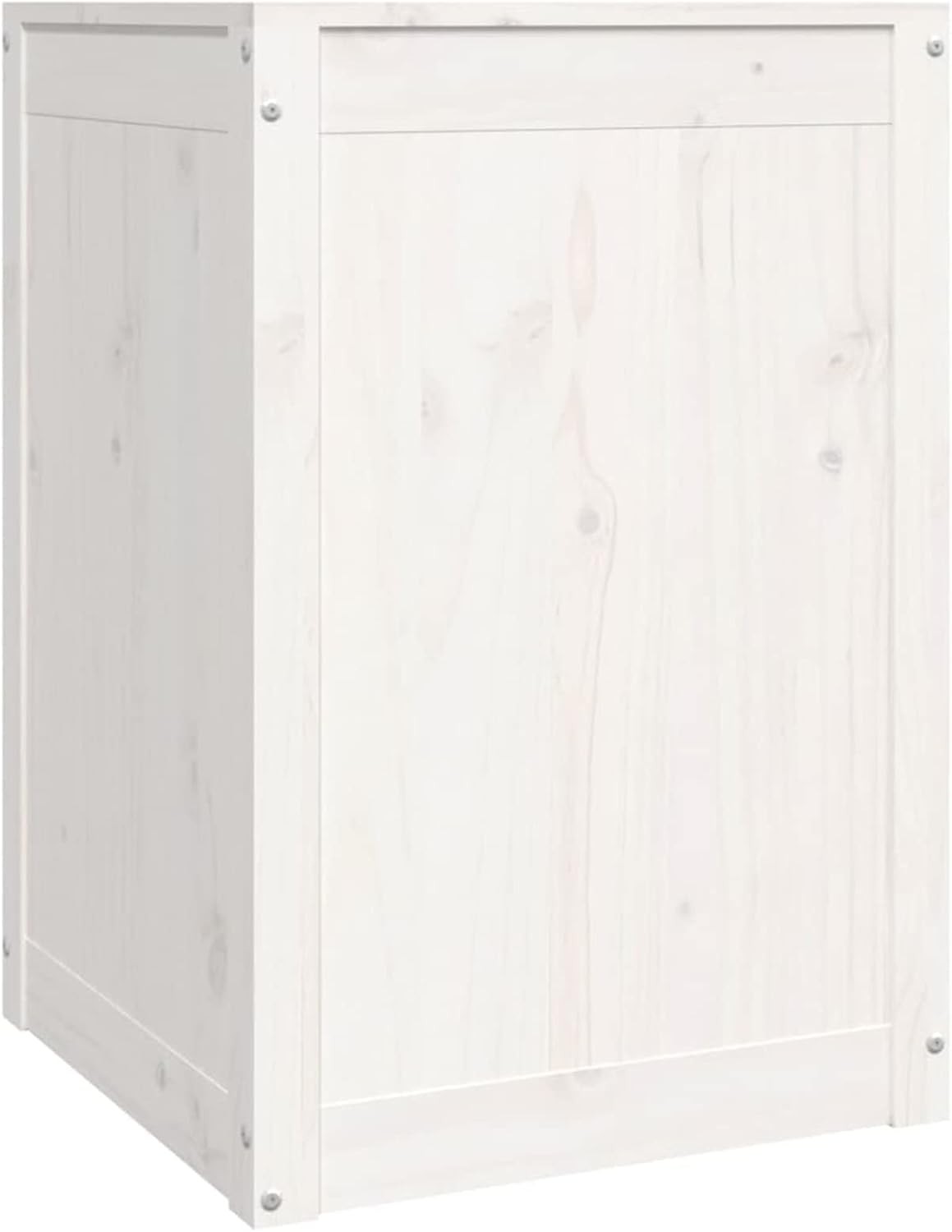 Laundry Hamper White Solid Wood Basket with Lid 🚿 Bathroom Storage