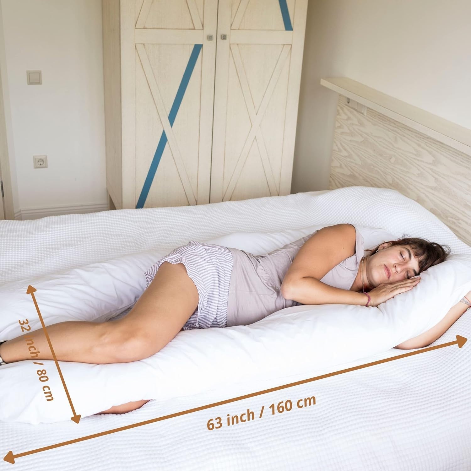 U Shaped Pregnancy Body Pillow Full Body Support Maternity Sleep Comfort