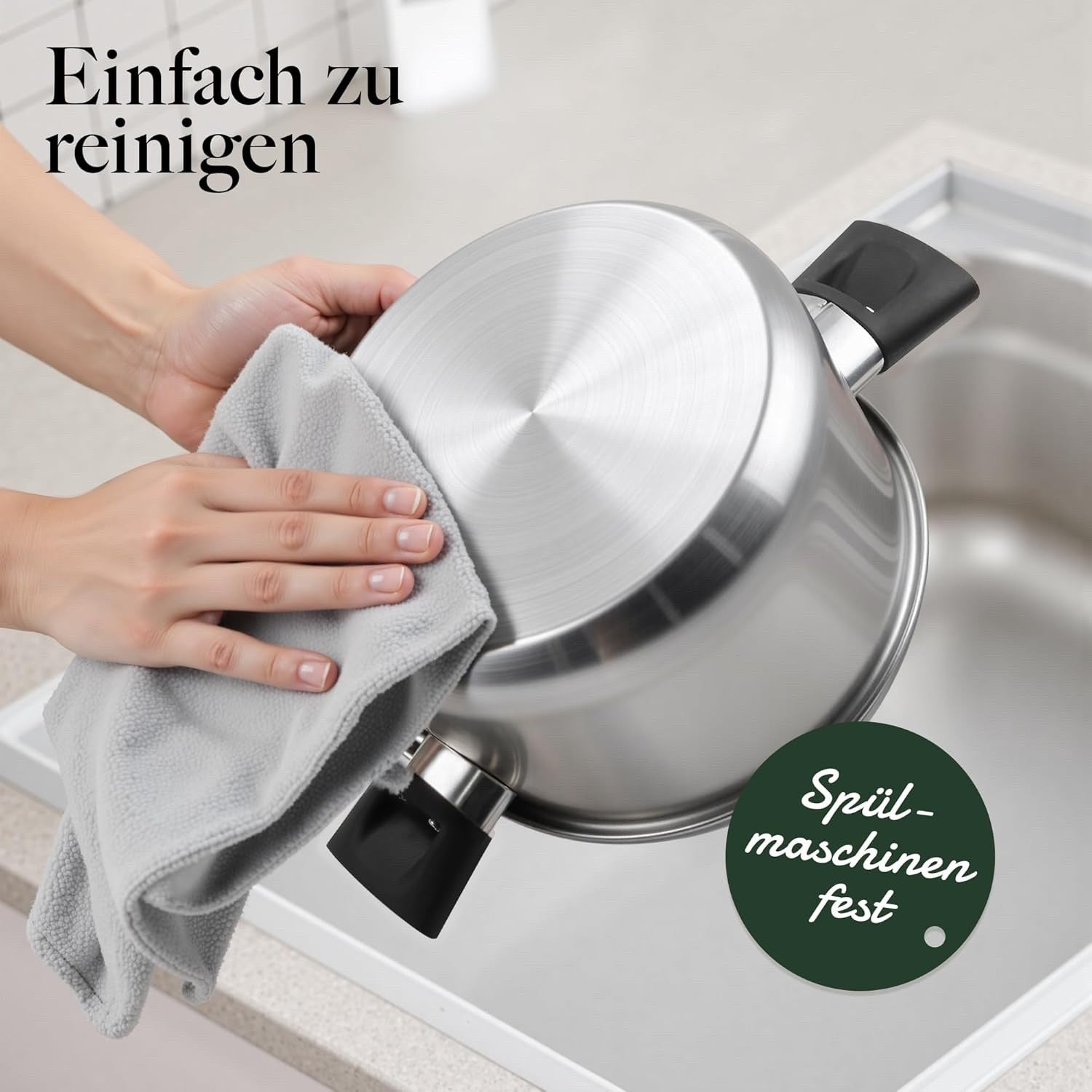 6pcs Stainless Steel Pot and Pans Cookware Set with Lid Induction Ready